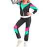 80s 90s Tracksuit Costume for Men Women Retro Hip Hop Windbreaker Jacket Suit Colorblock
