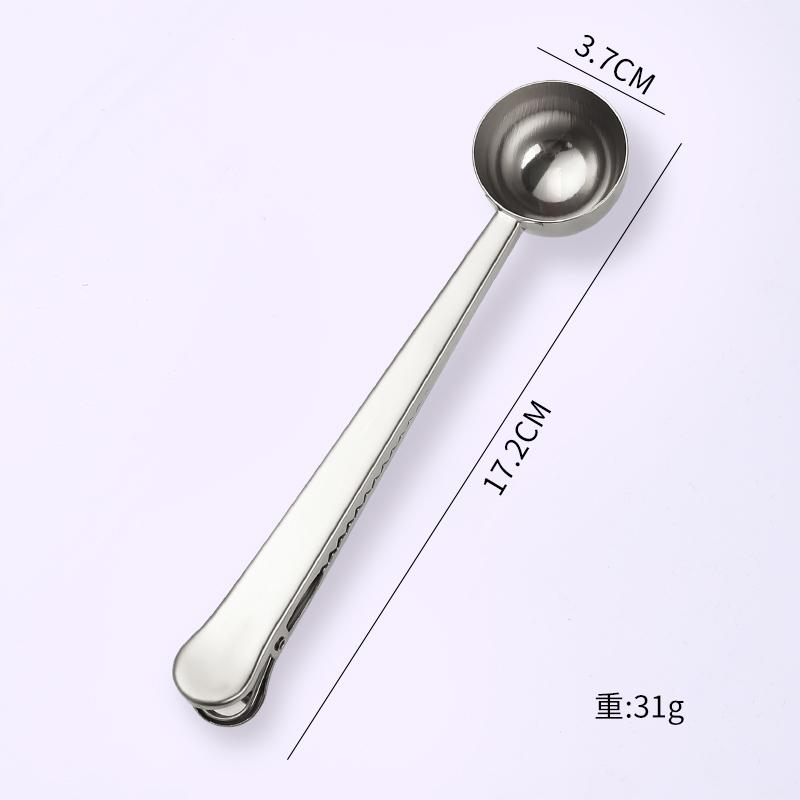 2 в 1 ложка-лопатка для кофе из нержавеющей стали с зажимом для герметизации, серебряные кухонные принадлежности с зажимом для герметизации, кухонные принадлежности в подарок