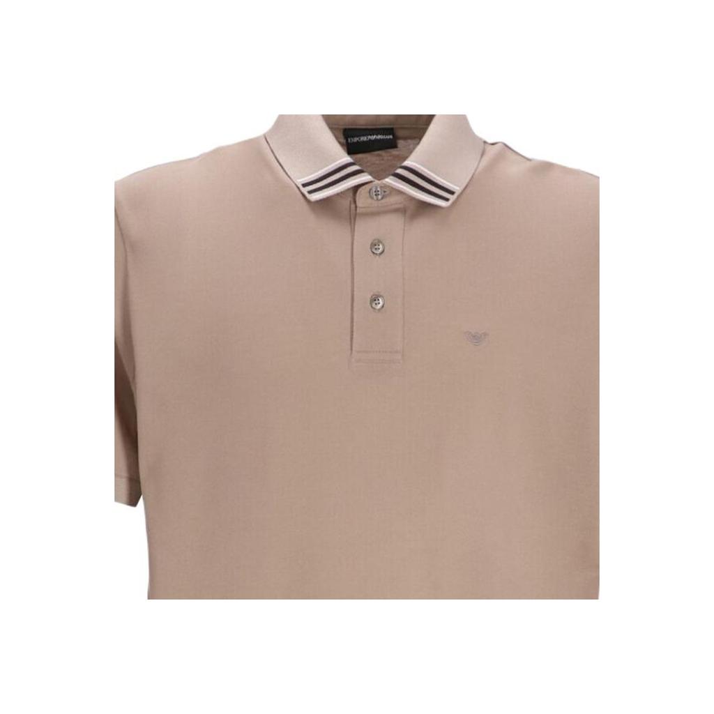 Emporio Armani Мужская футболка-поло с коротким рукавом и узором логотипа, топ, верблюжий цвет, EM000854-AF12955-U6167