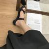 WTEMPO Женские тапочки на толстом каблуке с квадратным носком и мягкой подошвой. Однотонные молодежные и модные универсальные повседневные и нежные сандалии.