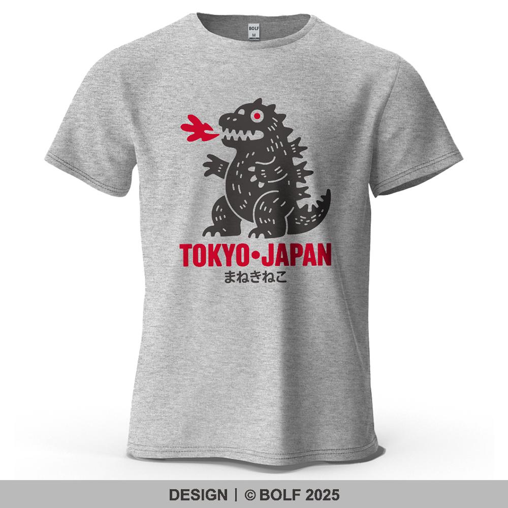 S5XL Tokyo Dinosaur Printed Mens TShirt 100 Cotton Oversized Japanese Harajuku Graphic Tees Tops Tees Casual Streetwear