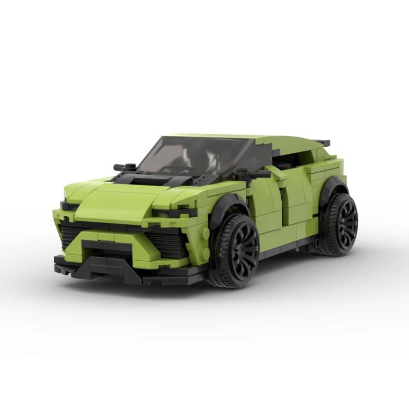 MOC Скоростные Автомобили Технический Автомобиль Lamborghini Urus Внедорожник с Прицепом для Huracan Городские Гонки Автомобили Строительные Блоки Игрушки Подарок