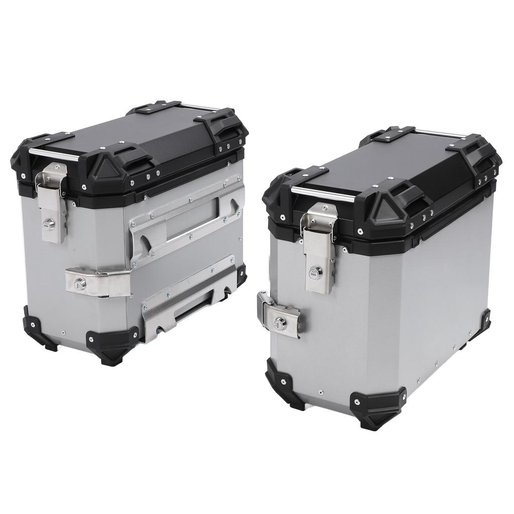 35L Motorcycle Side Case Aluminium Alloy Motorbike Hard Side Saddlebag Box with   Lock Mounting Bracket for Riding Gear Helmet