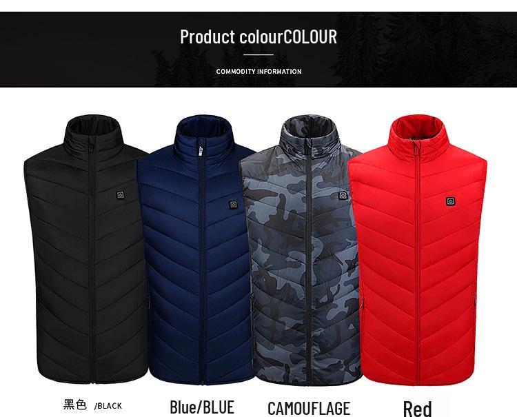 Унисекс Умный USB Жилет с подогревом - Электрическое теплое хлопковое пуховое пальто