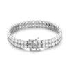 12mm 316L Stainless Steel Double Row CZ Tennis Bracelet 18K PVD Gold Plated Anti Tarnish Waterproof Hip Hop Jewelry