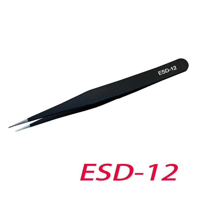 Anti-Static Stainless Steel Tweezers Precision Maintenance Industrial Repair Curved Working Model Making Hand Tool