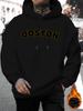 Новая унисекс толстовка Boston с принтом букв, повседневная, модная, с капюшоном и шнурком, осенне-зимняя, удобная, универсальная, с длинным рукавом
