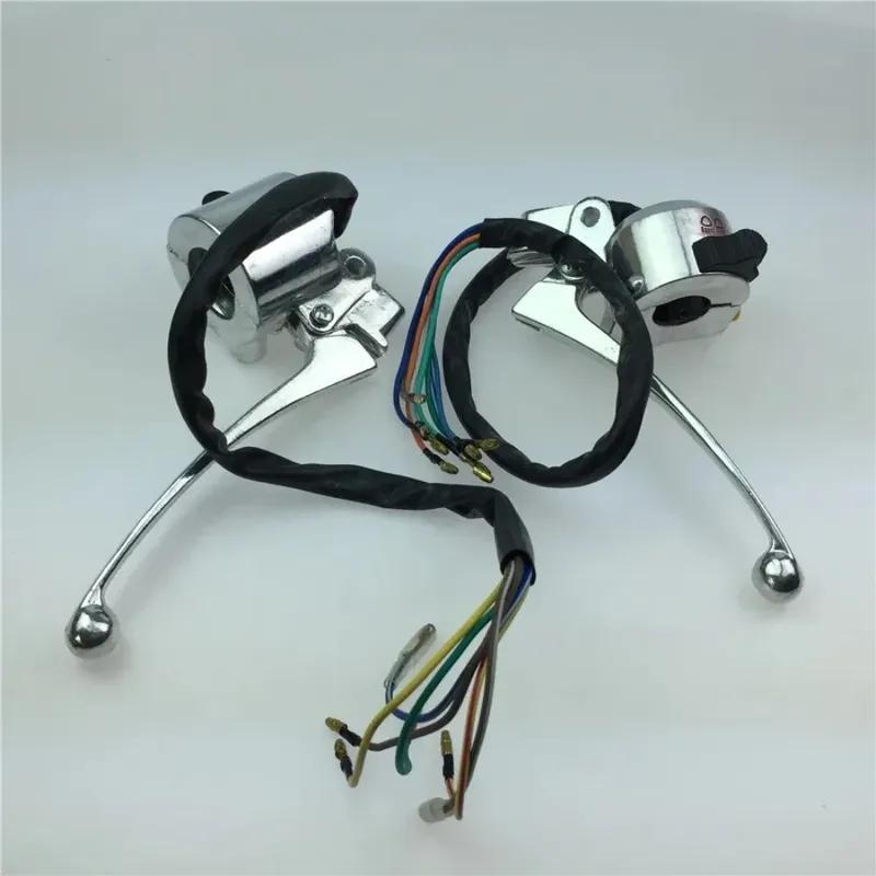 1 пара для Jialing 70 JH70 DAX 70 Switch Giraffe Jincheng Мотоцикла Около 70 Сидений Черный/Серебристый Ручка Ручного Тормоза Клаксоны
