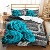 Комплект постельного белья Home Textile: трехсекционное одеяло с цветочным принтом и цифровой печатью.