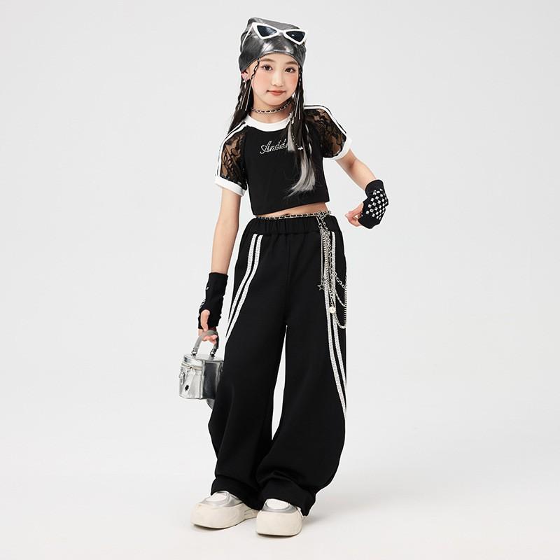 Girls Hip Hop Jazz Dance Costume Kids Performance Outfit Streetwear Stage Show