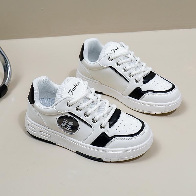 Women's Lightweight Platform Chunky Sneakers Non-slip Breathable Lace-up Walking Shoes Sport Shoes PU Leather Casual Running Sneakers for Female