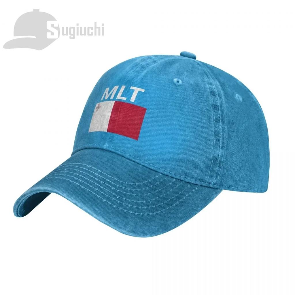 Malta Flag With Letter Washed Cotton Cap Gorras Snapback Caps Baseball Dad Outdoors Travel Sun Hats Casquette