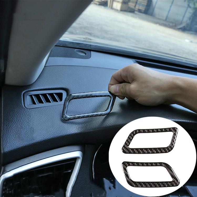 2 шт./компл., мягкое углеродное волокно, стильная приборная панель автомобиля, кондиционер, вентиляционная крышка, наклейка для Nissan X-Trail 2014-авто