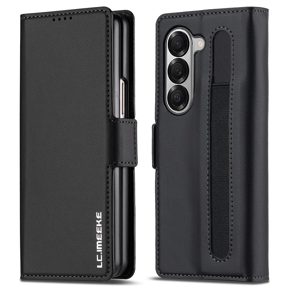 LC.IMEEKE L1 Для Samsung Galaxy Z Fold6 5G Чехол-подставка Текстура ПУ-кожа Кошелек Чехол для телефона