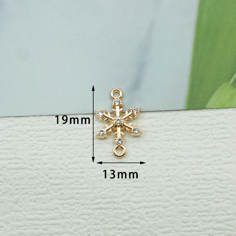 Подвеска-снежинка с бриллиантами и двумя отверстиями - высококачественный аксессуар из сплава своими руками