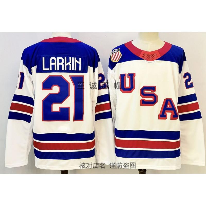 Mens Ice Hockey Practice Jersey USA Team Style Vintage Embroidered Training Uniform Adult Players