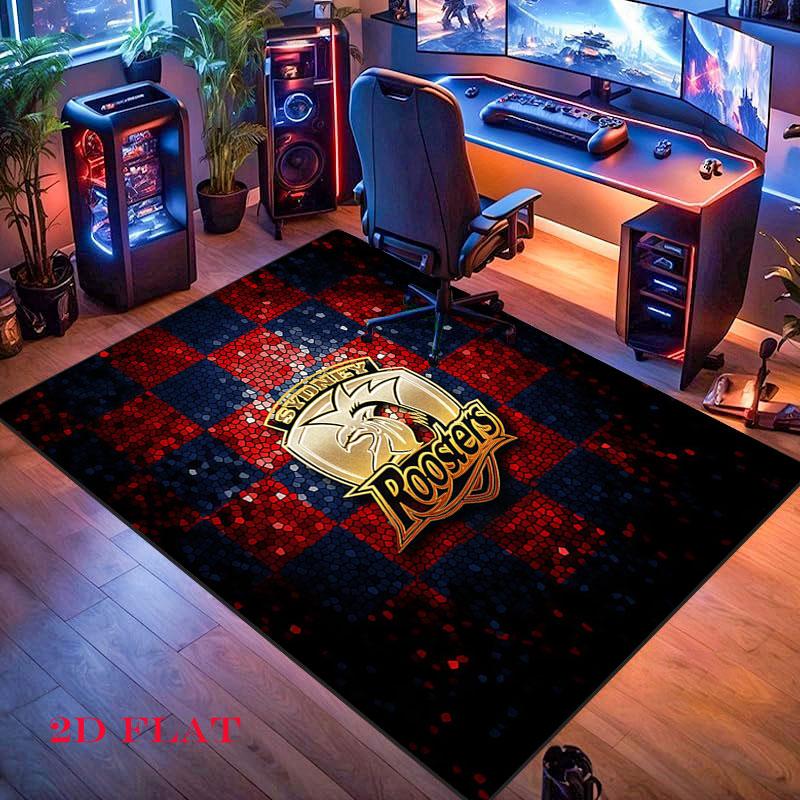 Sydney Roosters Champions Carpet Rug for Living Room Bedroom Home Sofa Decoration,Kids play Nonslip Floor Mat