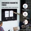 Magnetic Glass Whiteboard, Dry Erase Board 36"x24", Wall-Mounted Large White Glassboard Frameless, with Marker Tray, an Eraser and 2 Markers, Black
