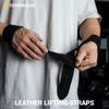 Ремешки для запястий TOPPERGEAR, Натуральная кожа, Улучшенный хват, С подкладкой, для становой тяги и подтягиваний (черный)