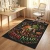 Frogs Theme Soft Crystal Velvet Rug Custom Name & Text Print Non Slip Floor Rug for Bedroom Living Room