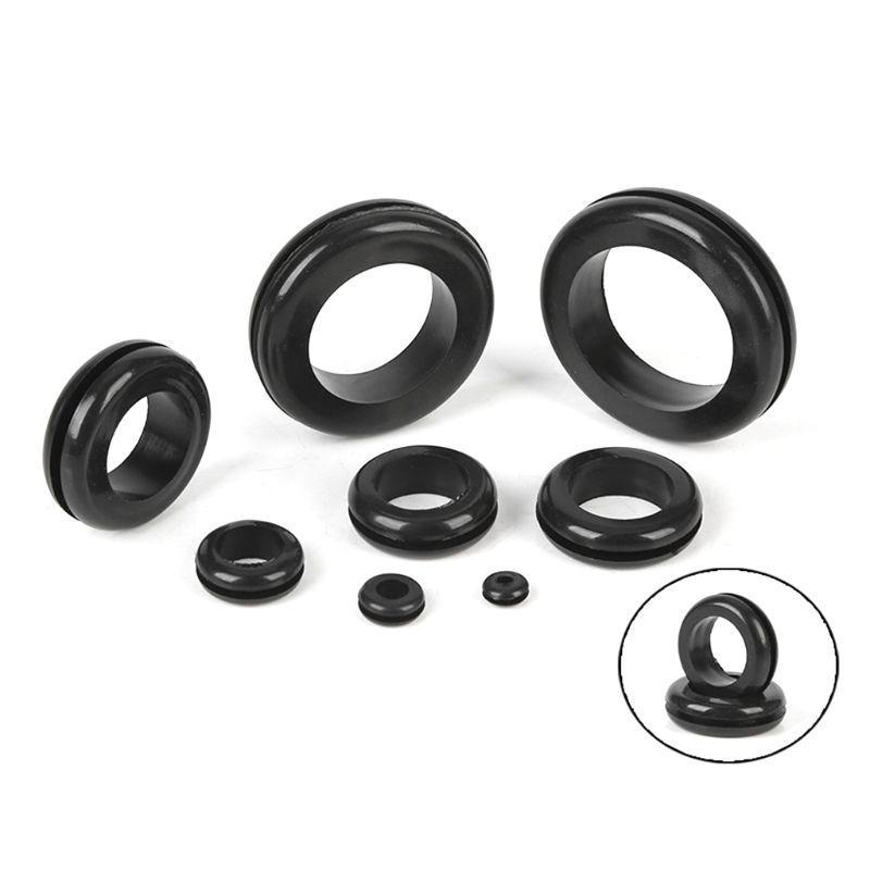 200Pcs/box Soft Rubber Grommet Gasket for Wire Cable Black Assortment Set Electrical Wire Gasket Tools Durable