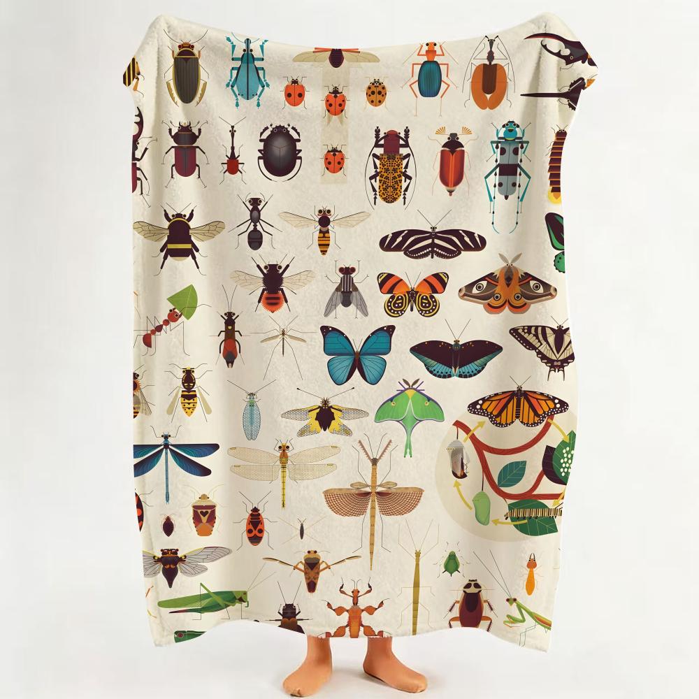 Illustrator O Owen Davey Throw Flannel Throw Blanket Suitable for Sofa Living Room Bedroom