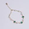 Fashion Design Four-leaf Clover 6-7mm Potato Shape Natural Real Freshwater Pearl Handmade Bracelet Jewelry