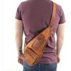 UNISEX Vintage Leather Shoulder Bag Sling Bag Chest Belt Brown