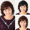 Women Short Curly Wig with Bangs Fluffy Natural Silky High Temperature Fiber Middle Aged Ladies Mom Black Brown Synthetic Hair