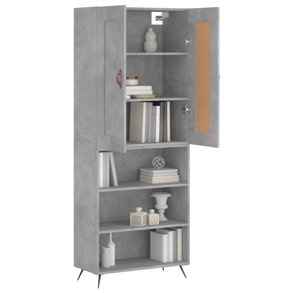 Highboard Concrete Grey 69.5 x 34 x 180 cm Engineered Wood