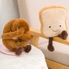 Simulation Bread Croissant Baguette Pillow Soft Toast Bread Plush Stuffed Toy Lumbar Back Hug Nap Cushion Long