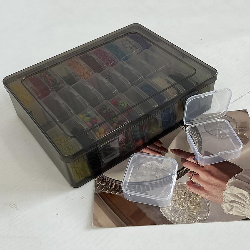 20/26Pcs Transparent Plastic Craft Storage Box Portable Multifunctional Storage Box For Jewelry Beads Diy Art Supplies