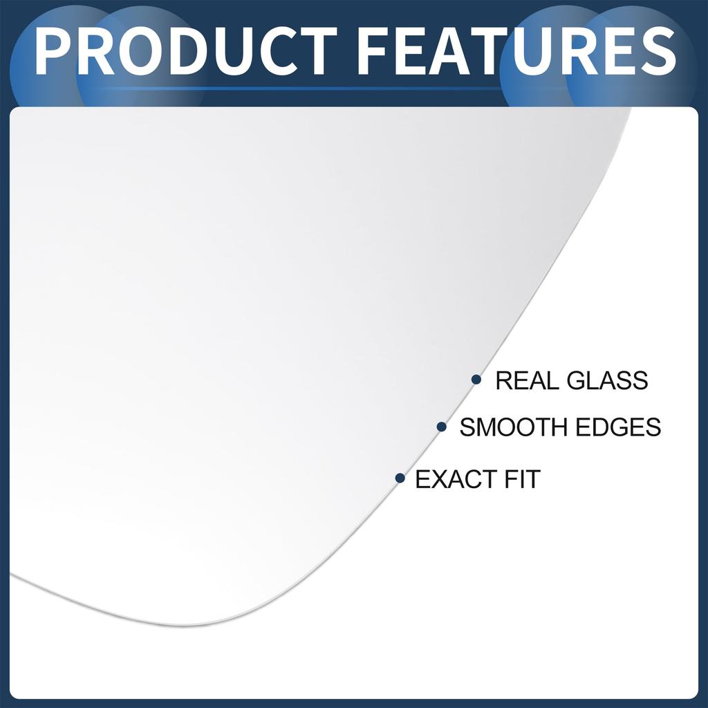 INFINAUTO Left Driver Side Mirror Glass Replacement with White Glass for Volkswagen Touareg Backplate, Convex, Heated, 2007-2010