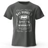 Gotham City Whiskey Printed 100% Cotton T-Shirt, Soft & Breathable Round Neck Short Sleeve Tee, Unisex Dark & Urban Style