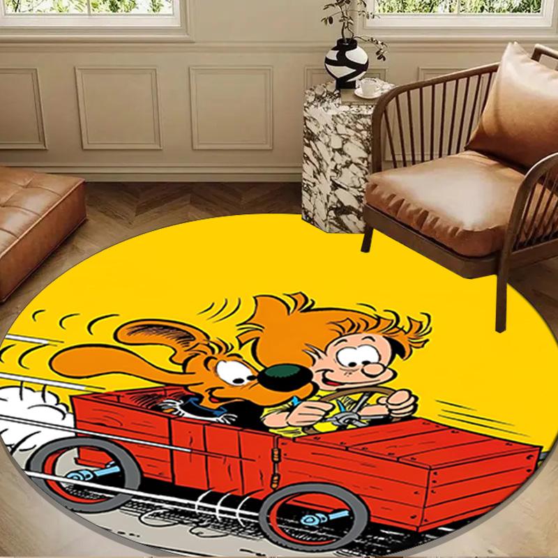 Dog Boule Round mat, Anti-slip Circle Carpet Chair rug For livingroom,Bedroom, doormat home decor Gift Christmas Gifts