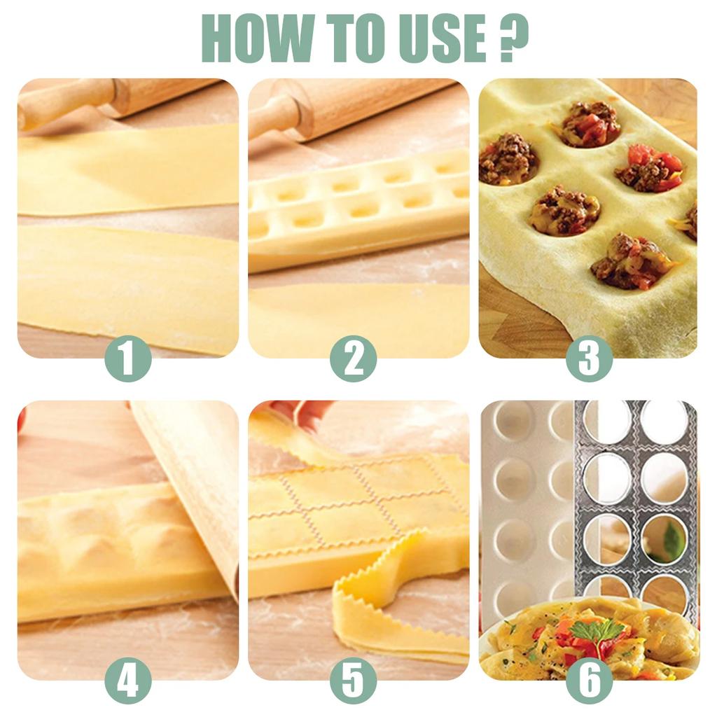 Форма для равиоли Пресс для равиоли Итальянская форма для пельменей Форма для равиоли Пресс Инструмент для нарезки пасты Инструмент для приготовления мясных пирогов и пельменей