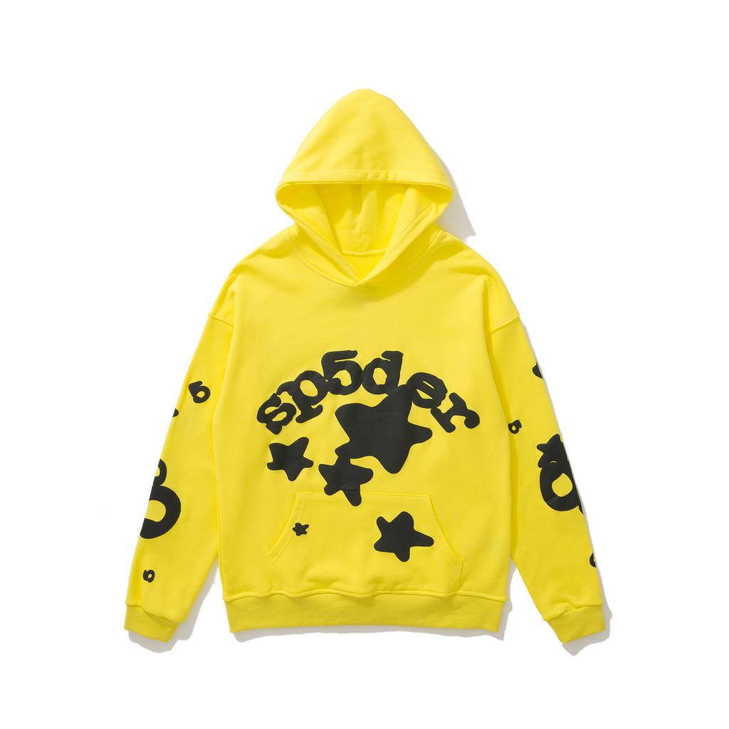Cross-border beauty tide sp5der loose American hip-hop street casual loose and versatile pure cotton hooded sweater printing