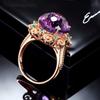 14k Rose Gold Real Amethyst Ring Women Anillos De Bizuteria Real Natural Amethyst Gemstone 14k Rose Gold Jewelry Anillos De Ring