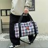 Мужская и женская повседневная дорожная сумка в клетку в ретро-стиле, сумка для ручной клади, сумка для хранения одежды дома