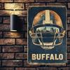 Винтажная металлическая табличка Buffalo Football 8x12 дюймов Алюминиевый настенный декор Домашний бар Гараж