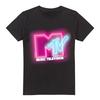Мужская футболка с неоновым логотипом MTV, 100% хлопок, Топ S-2XL, Черный
