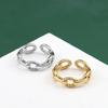 925 Sterling Silver Hollow Lock Chain Rings for Women Adjustable Opening Rings Jewelry New