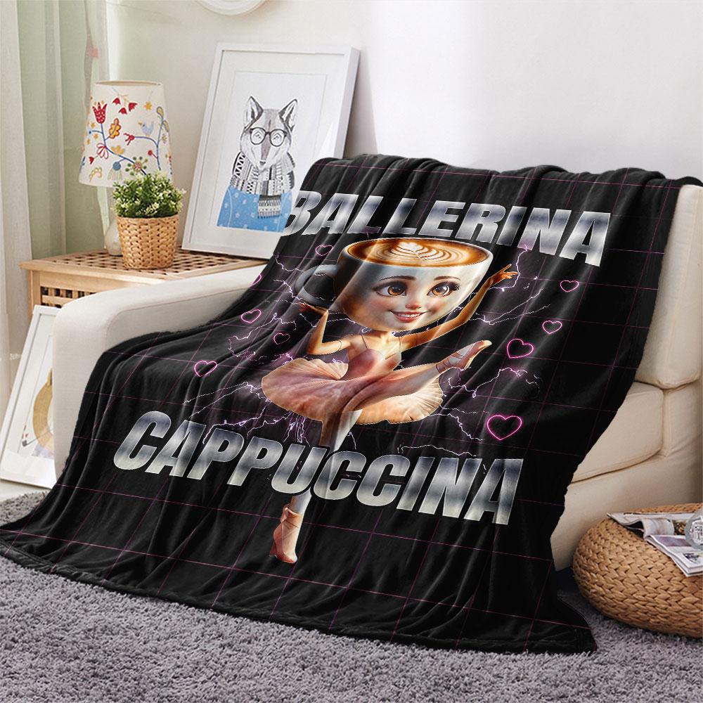 1PC Ballerina Patterned Flannel Blanket Suitable For All Seasons for Home Decor Warmth and Comfort Gifts Holiday Present