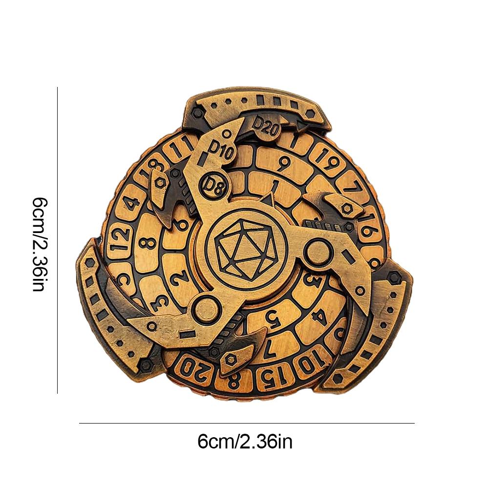 7-в-1 Игральные кости DND с гироскопом и металлическим наконечником Металлическая рулетка DND Спиннер для игровых костей Fidget Dice Spinner для TRPG MTG Dungeons and Dragons