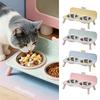Anti-slip Pet High-foot Bowl Love-heart Double Bowl Cat Feeder Bowl  for Puppy and Cat