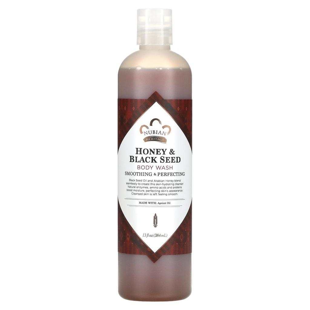 Nubian Heritage Body Wash, Honey & Black Seed, 13 Fl Oz (384 Ml)