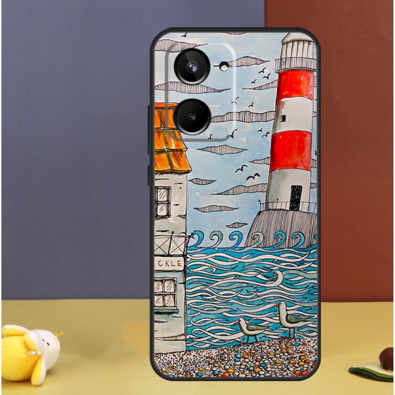 Abstract art highway landscape lighthouse For Realme 15 Pro GT7 11 12 13 14 Pro Plus C67 C65 C63 C55 C53 C51 C35 C71 C75 Case