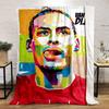 Vivid geometric shapes form a colorful abstract portrait style. for all seasons blanket lunch break throw gift