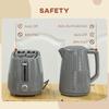 Kettle and Toaster Set, 1.7L 3000W Fast Boil Kettle & 2 Slice Toaster Kitchen Set with 7 Level Browning Controls, Defrost, Reheat