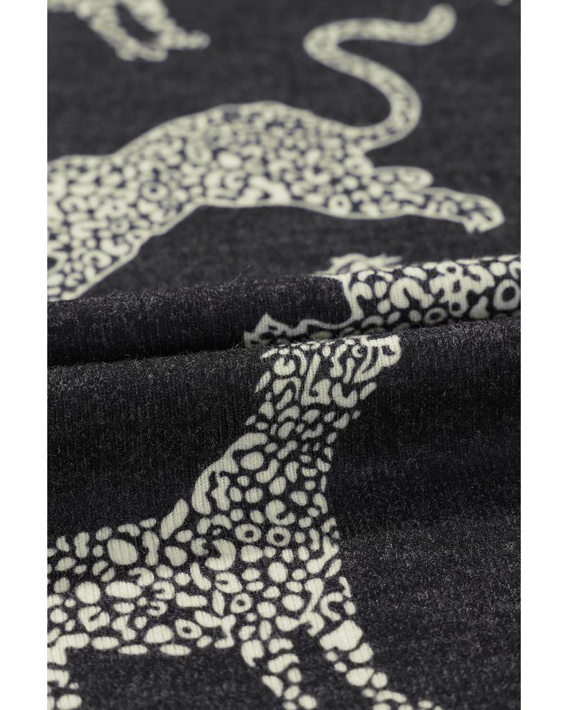 Azura Exchange Черный топ с длинными рукавами и ярким принтом гепарда